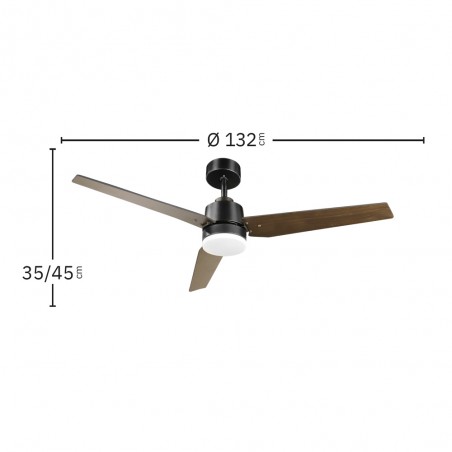 Ventilateur LED pales réversibles Captus CCT Dim (22W)