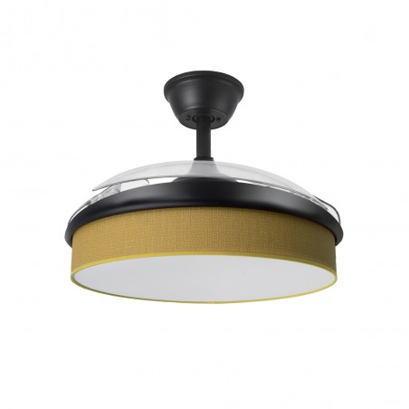 Ventilateur LED pales rétractables Moda Jaune Mini (72W)