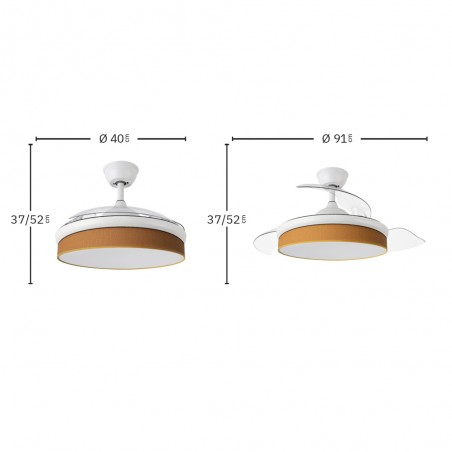 Ventilateur LED pales rétractables Moda Orange Mini (72W)
