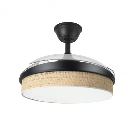 Ventilateur LED pales rétractables Moda Mini Cañizo Claro (72W)
