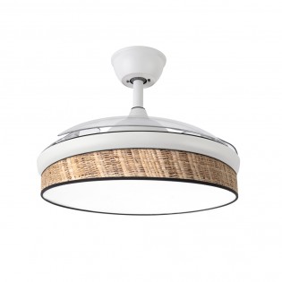 Ventilateur LED pales rétractables Moda Mini Cañizo Oscuro (72W)