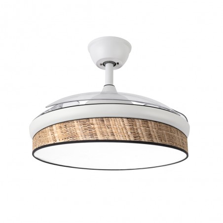 Ventilateur LED pales rétractables Moda Mini Cañizo Oscuro (72W)