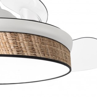 Ventilateur LED pales rétractables Moda Mini Cañizo Oscuro (72W)