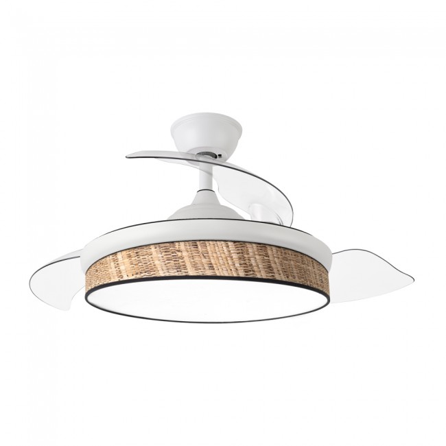 Ventilateur LED pales rétractables Moda Mini Cañizo Oscuro (72W)