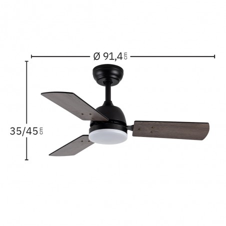 Ventilateur LED pales réversibles Portico CCT (20W)
