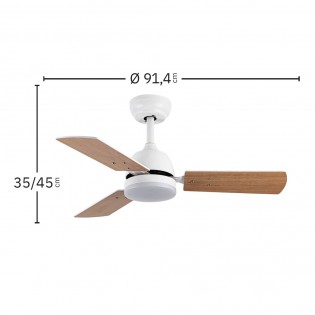 Ventilateur LED pales réversibles Portico CCT (20W)