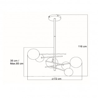 Lampe de plafond LED Alara Opal (6x1.5W)