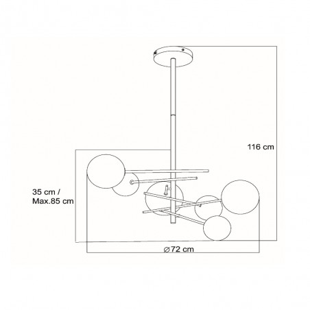 Lampe de plafond LED Alara Opal (6x1.5W)