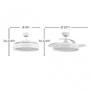 Ventilateur LED lames piables Zenit CCT (72W)