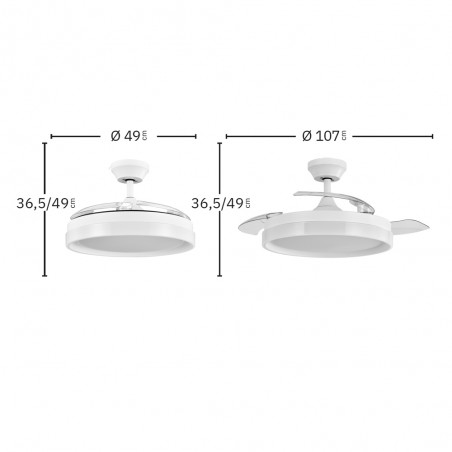 Ventilateur LED lames piables Zenit CCT (72W)