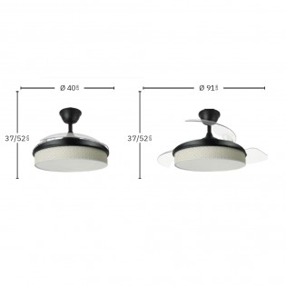 Ventilateur LED pales rétractables Moda Mini Cañizo Blanc (72W)