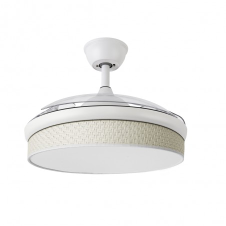 Ventilateur LED pales rétractables Moda Mini Cañizo Blanc (72W)