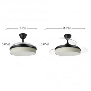 Ventilateur LED pales rétractables Moda Cañizo Blanc (72W)