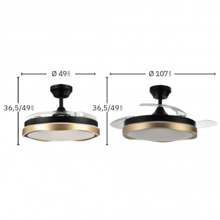 Ventilateur LED pales pliantes Blondi CCT (72W)