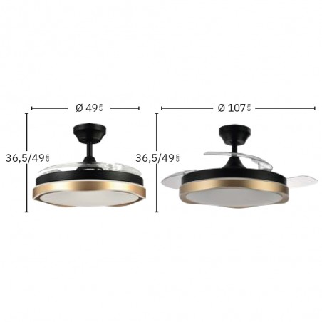 Ventilateur LED pales pliantes Blondi CCT (72W)