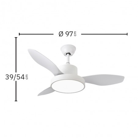 Ventilateur de plafond LED Hayate Mini CCT (24W)
