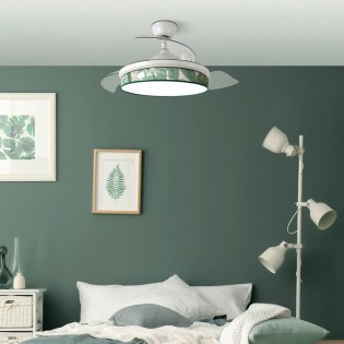 Ventilateur LED pales rétractables Moda Mini Hoja Vert (72W)