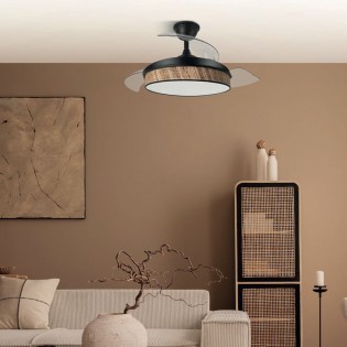 Ventilateur LED pales rétractables Moda Mini Cañizo Oscuro (72W)