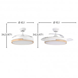 Ventilateur LED pales pliantes Olimpia Mini CCT (48W)