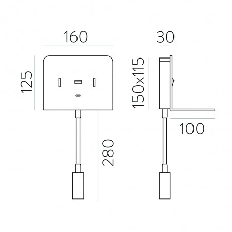 Applique encastrée Led Calma (3W)