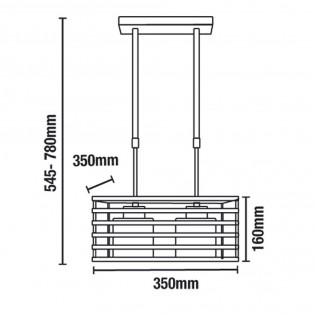 Suspension  Cell wengué (4 lumières)