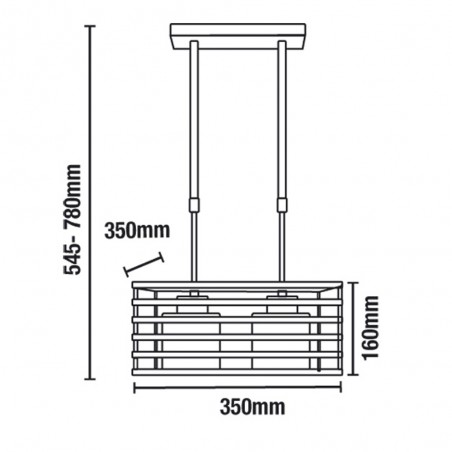 Suspension  Cell wengué (4 lumières)