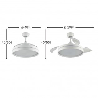 Ventilateur LED pales pliantes Nalon II CCT (72W)