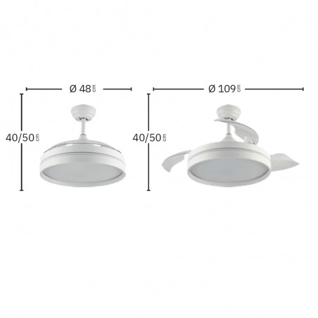 Ventilateur LED pales pliantes Nalon II CCT (72W)