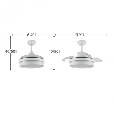 Ventilateur LED pales pliantes Nalon Mini CCT (48W)
