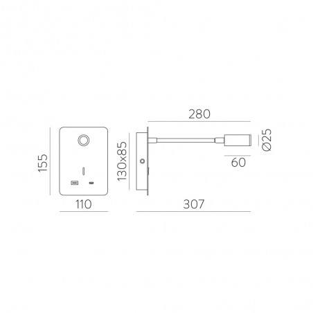 Applique murale Led Senda (3W)