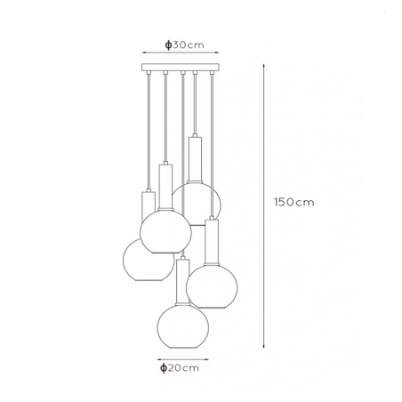 Lampe de suspension Marius (5 lumieres)