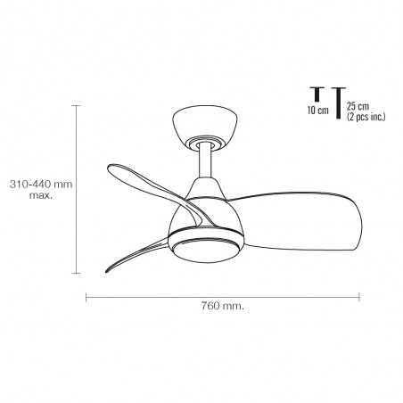 Ventilateur de plafond LED Medina CCT (18W)