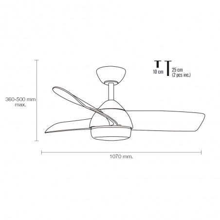 Ventilateur de plafond LED Sumatra CCT (18W)