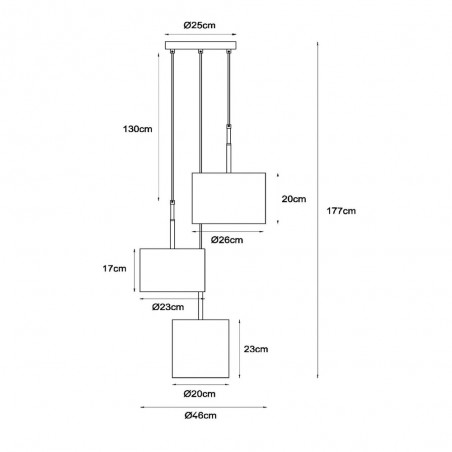 Lampe de suspension Maya (3 lumieres)