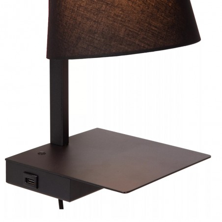 Applique murale avec étagère et USB Gregory
