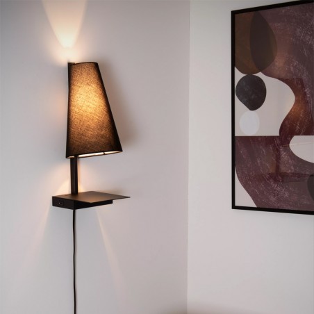 Applique murale avec étagère et USB Gregory