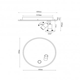 Plafonnier LED Jubel (2x5W+25W)