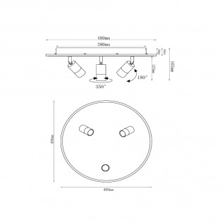 Plafonnier LED Jubel (3x5W+28W)