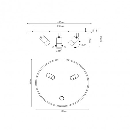 Plafonnier LED Jubel (3x5W+28W)