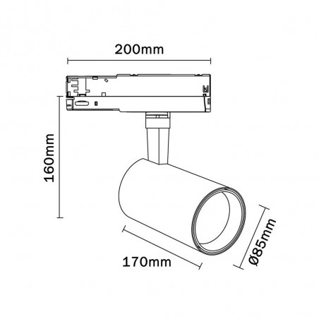 Foco LED carril trifásico Fiji (40W)