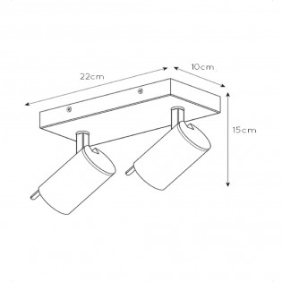 Regletté de plafond LED Grony (2x5W)