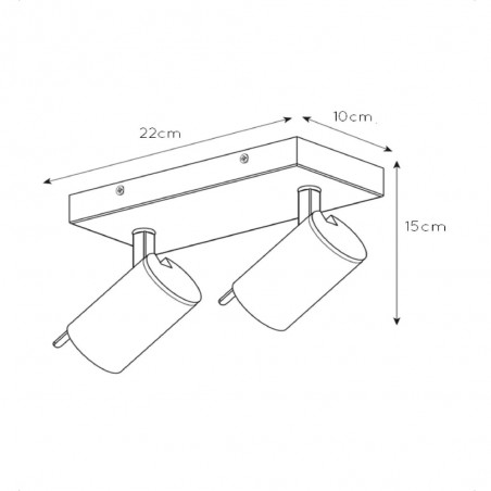 Regletté de plafond LED Grony (2x5W)