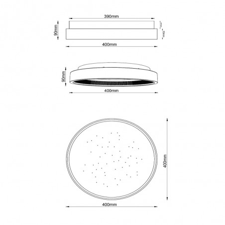 Plafonnier LED Estreja (40W+10W)