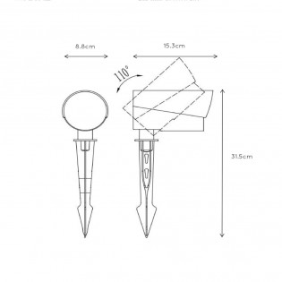 Spot LED avec piolet Manal (12W)