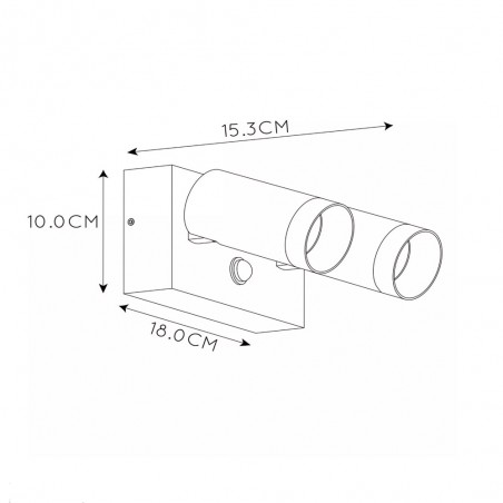 Applique extérieur avec détecteur Taylor (2 lumieres)