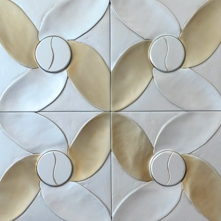 Tableau avec bois sculpté en 3D I (90x90cm.)