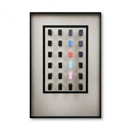 Tableau avec bois sculpté en 3D V (90x60cm.)