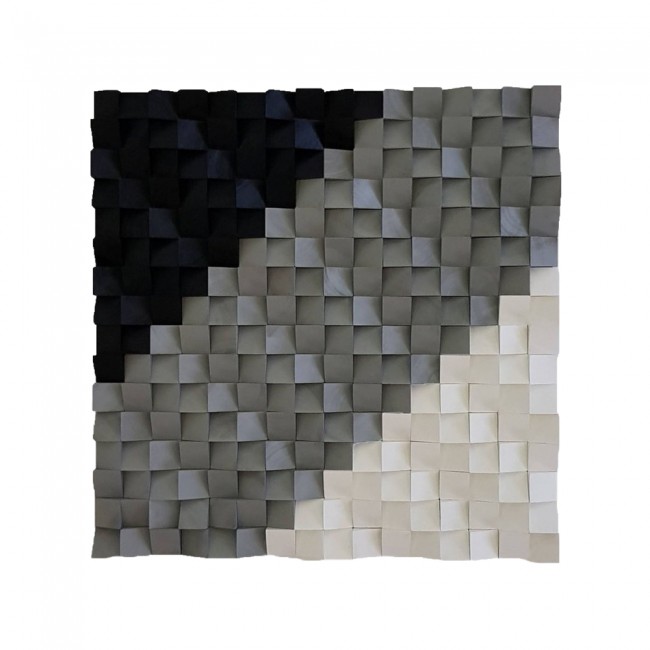 Tableau avec bois sculpté en 3D VIII (80x80cm.)