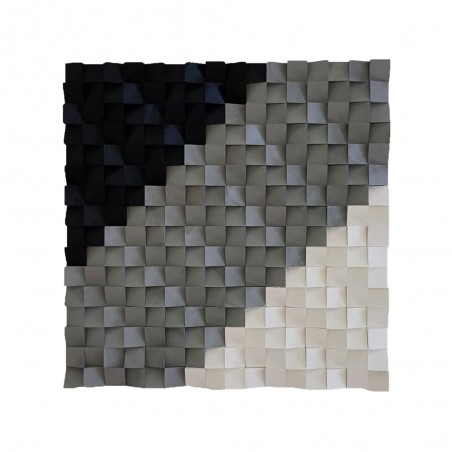 Tableau avec bois sculpté en 3D VIII (80x80cm.)