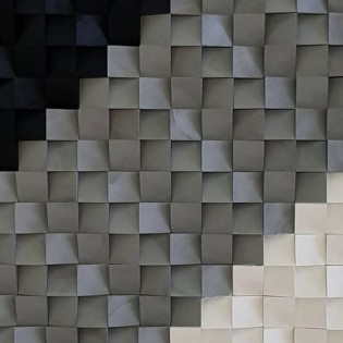 Tableau avec bois sculpté en 3D VIII (80x80cm.)